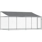 vidaXL Klec pro psy se střechou a dvířky šedá 400 x 200 x 200 cm – HobbyKompas.cz
