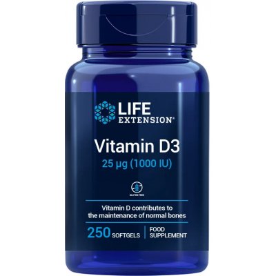 Life Extension Vitamin D3 25mcg 1000 IU 250 tablet – Hledejceny.cz