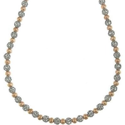 InfinitySilver Stříbrný náhrdelník s filigránovými kuličkami rosegold 57006045 – Hledejceny.cz