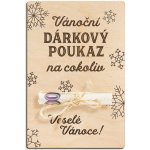 Dřevěná dárková karta na peníze - Vánoční poukaz na cokoli – Zboží Dáma