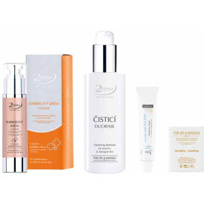 For Life & Madaga 2DERM Barierový krém COLOUR 50 ml + 2DERM čisticí DUOBASE 200 ml + 2DERM Maska protective 18 ml + 2DERM Barierový krém Transparent 4 ml dárková sada – Hledejceny.cz