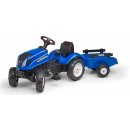 FALK Šlapací traktor New Holland T6 s vlečkou modrý FA 3080AB