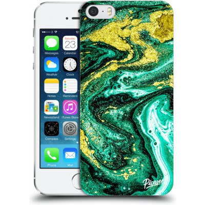 Pouzdro Picasee silikonové Apple iPhone 5/5S/SE - Green Gold čiré
