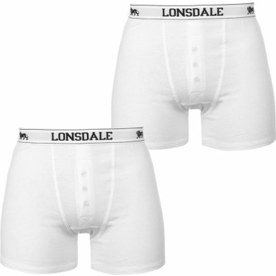 Lonsdale boxers Mens White 2 Pack – Zboží Mobilmania