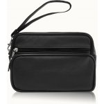 Abruzzo Klasická kožená pánská etue kabelka do ruky černá – Zboží Dáma