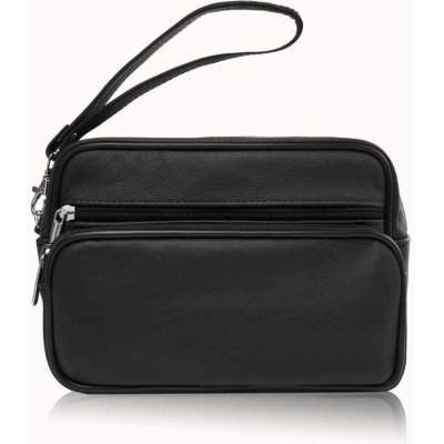 Abruzzo Klasická kožená pánská etue kabelka do ruky černá – Zboží Dáma