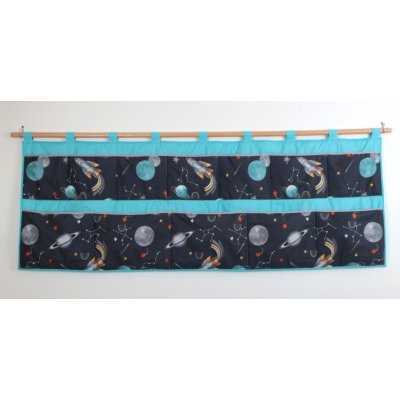 Jan peří kapsář za velkou postel 70x200 cm vesmír/tyrkys – Zboží Dáma