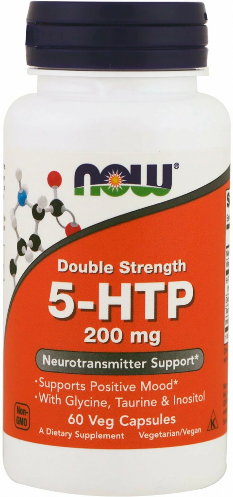 Now Foods Foods 5-HTP L-tryptofan 200 mg x 60 rostlinných kapslí