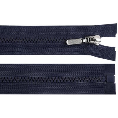 Prima-obchod Kostěný zip No 5 délka 50 cm s ozdobným jezdcem, barva 330 modrá tmavá – Zboží Mobilmania