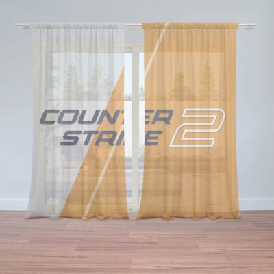 Sablio Záclony Counter Strike 2 Oranžová: 2ks 150x250cm – Zboží Mobilmania