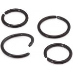 Atreya Černý rozevírací kroužek Niobium černá 1,2 mm průměr 8 mm – Zboží Dáma