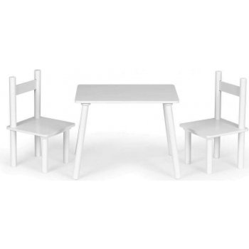 Ecotoys dřevěný stůl se dvěma židličkami bílý