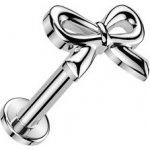 Šperky4U Labreta / piercing do ucha mašlička LB0045ST-1206 – Zboží Mobilmania