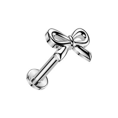 Šperky4U Labreta / piercing do ucha mašlička LB0045ST-1206 – Zboží Mobilmania