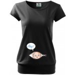 Bezvatriko těhotenské tričko Kuk z bříška černá – Zboží Mobilmania