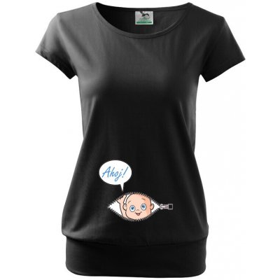 Bezvatriko těhotenské tričko Kuk z bříška černá – Zboží Mobilmania
