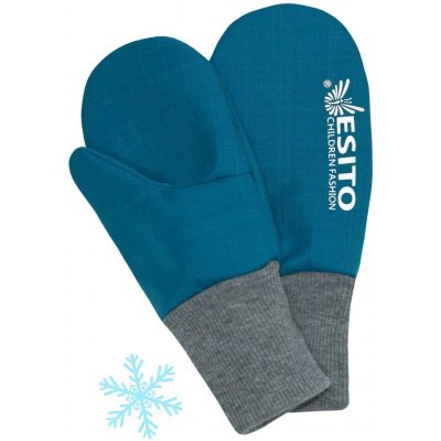 Esito Zimní palcové rukavice softshell s beránkem Petrol – Zboží Dáma
