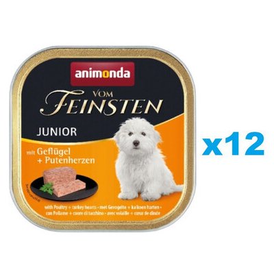 Animonda Vom Feinsten Junior Dog drůbeží a krůtí srdce 12 x 150 g – Zboží Mobilmania