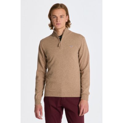 Gant Superfine Lambswool Half Zip hnědá – Zboží Mobilmania