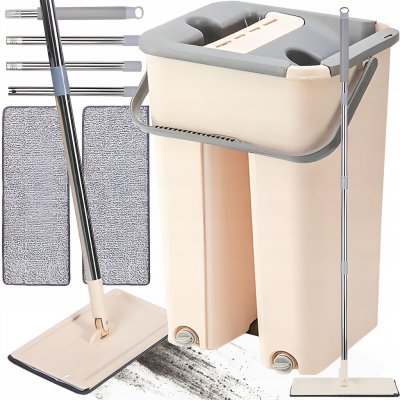Clean Sada na mytí podlahy mop + kbelík + 2 podložky – HobbyKompas.cz
