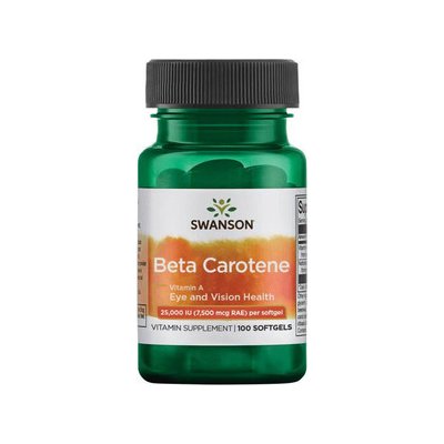 Swanson Beta Carotene Vitamin A 25000 IU 7500 mcg per RAE 100 gelové tablety – Hledejceny.cz