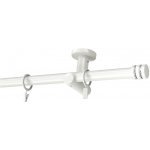 KovovégarnýžeCZ Stropní garnýž Vesta modern 19 mm bílá lesklá Jednořadá 300 cm Kroužky s žabkou – HobbyKompas.cz