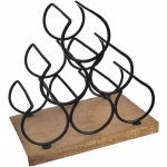 Indecor X13059 Stojan na víno mango, kov BLACK 28x19x29 cm – Zboží Dáma