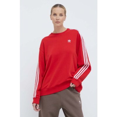 adidas Originals 3-Stripes Crew OS dámská červená s aplikací IN8487 – Zboží Mobilmania