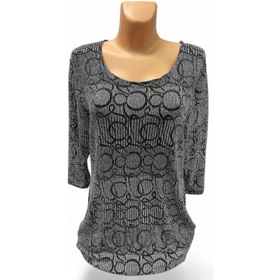 Drahstyl Společenská halenka NATAŠA Černý podklad se stříbrem – Sleviste.cz