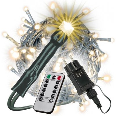 NEXOS Vánoční řetěz 30 m, 200 LED, teple bílá, zelený kabel – Hledejceny.cz
