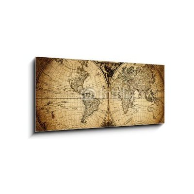 Skleněný obraz 1D panorama - 120 x 50 cm - map of world 1752 mapa světa 1752 – Hledejceny.cz