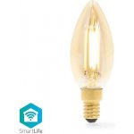 Nedis Wi-Fi chytrá LED žárovka s vláknem/ E14/ svíčka/ 4,9W/ 230V/ 470lm/ teplá bílá/ 1800 3000K/ stmívatelná/ sklo – Hledejceny.cz