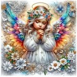 NORIMPEX Diamantové malování Andílek s duhovými křídly 30 x 40 cm – Sleviste.cz