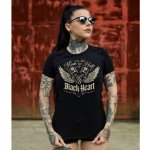 tričko street BLACK HEART Wings černá – Zboží Dáma