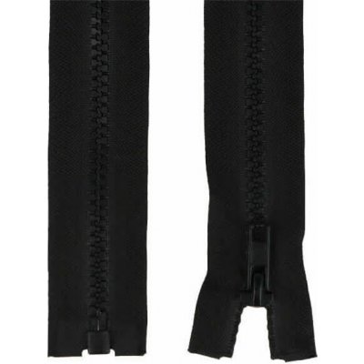 Zip kostěný 5 mm, 55 cm, dělitelný, jezdec standard - černá – Hledejceny.cz