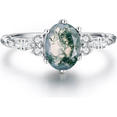 Olivie Stříbrný prsten MECHOVÝ ACHÁT 8234 – Zboží Dáma Olivie Stříbrný prsten MECHOVÝ ACHÁT 8234 – Zboží Dáma