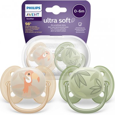 Avent Philips silikon dudlík Soft kluk 2ks oranžová/zelená