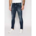 Calvin Klein pánské džíny Logo waistband skinny jeans tmavě modré – Zbozi.Blesk.cz