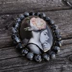 Autorská skleněná brož Růže S0646 – Zboží Dáma