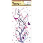 Samolepky na zeď větev šedorůžová 638, 69x32 cm – Zboží Dáma