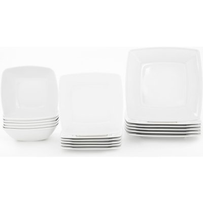 Lubiana Jídelní servis Victoria 0000 bílý porcelán čtverec 18 ks – Zboží Dáma