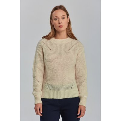 Gant Dámský SVETR D2. MOHAIR DETAIL C NECK hnědá – Zboží Mobilmania