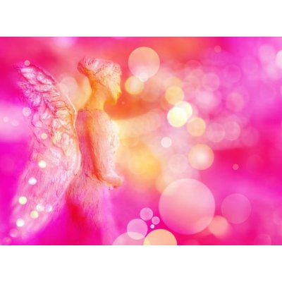 WEBLUX 212778576 Samolepka fólie Engel entsendet aus seinem Herzen Licht in energievolle magentafarbene Sphre Angel vysílá ze svého srdce světlo do energeticky purpurov rozměry 270 x 200 cm – Sleviste.cz