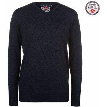 Lee Cooper V Neck Knitted Jumper Mens Navy Marl