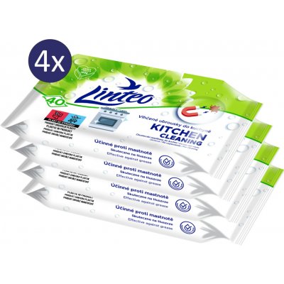 Linteo Vlhčené ubrousky do kuchyně 4 × 40 ks – Zboží Dáma