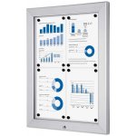 A-Z Reklama CZ Uzamykatelná vitrína do krytého venkovní prostředí Alpha pro prospekty 4 x A4 - Stříbrná – Zboží Živě