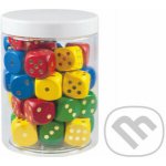 Detoa Hrací kostky barevné dřevo společenská hra 16mm 150 ks v plastové dóze 10x14cm – Zboží Živě