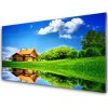 Obraz akrylový obraz Dům Jezero Tráva Příroda 100x50 cm