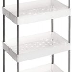 SONGMICS Pojízdný vozík 4 police bílý 22 x 86 x 40 cm – Zboží Dáma