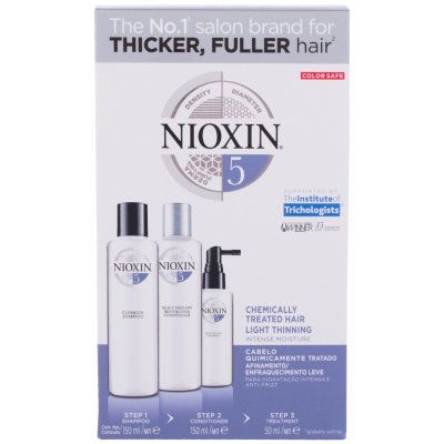 Nioxin System 5 šampon 150 ml + kondicionér 150 ml + vlasová péče 50 ml pro ženy dárková sada – Hledejceny.cz